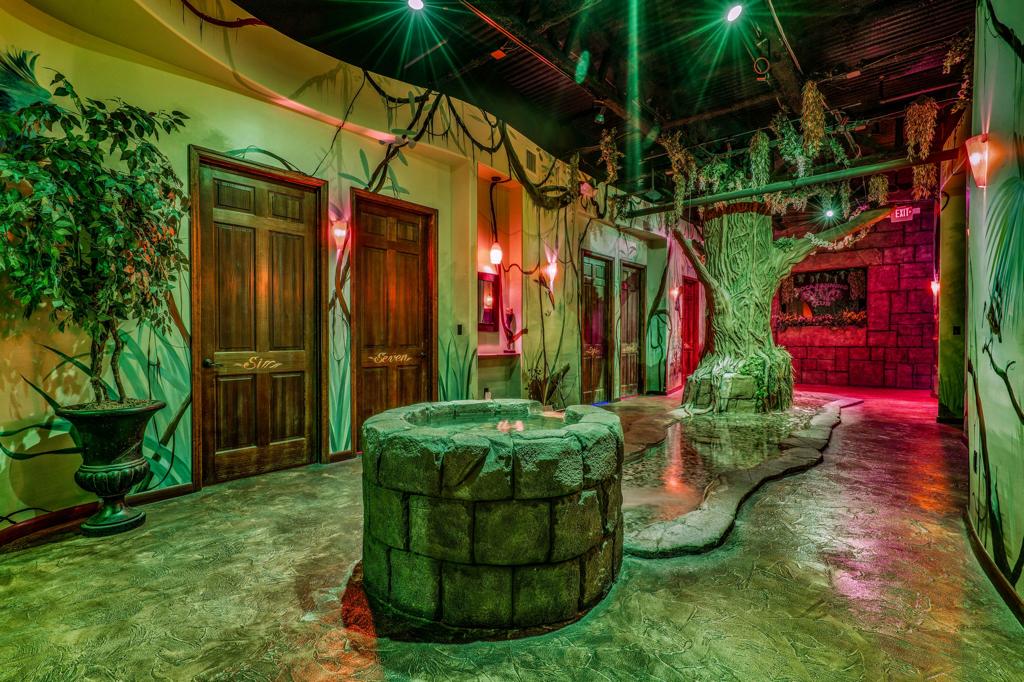Themed hallway inside the Boca Tanning Club salon in Boca Raton