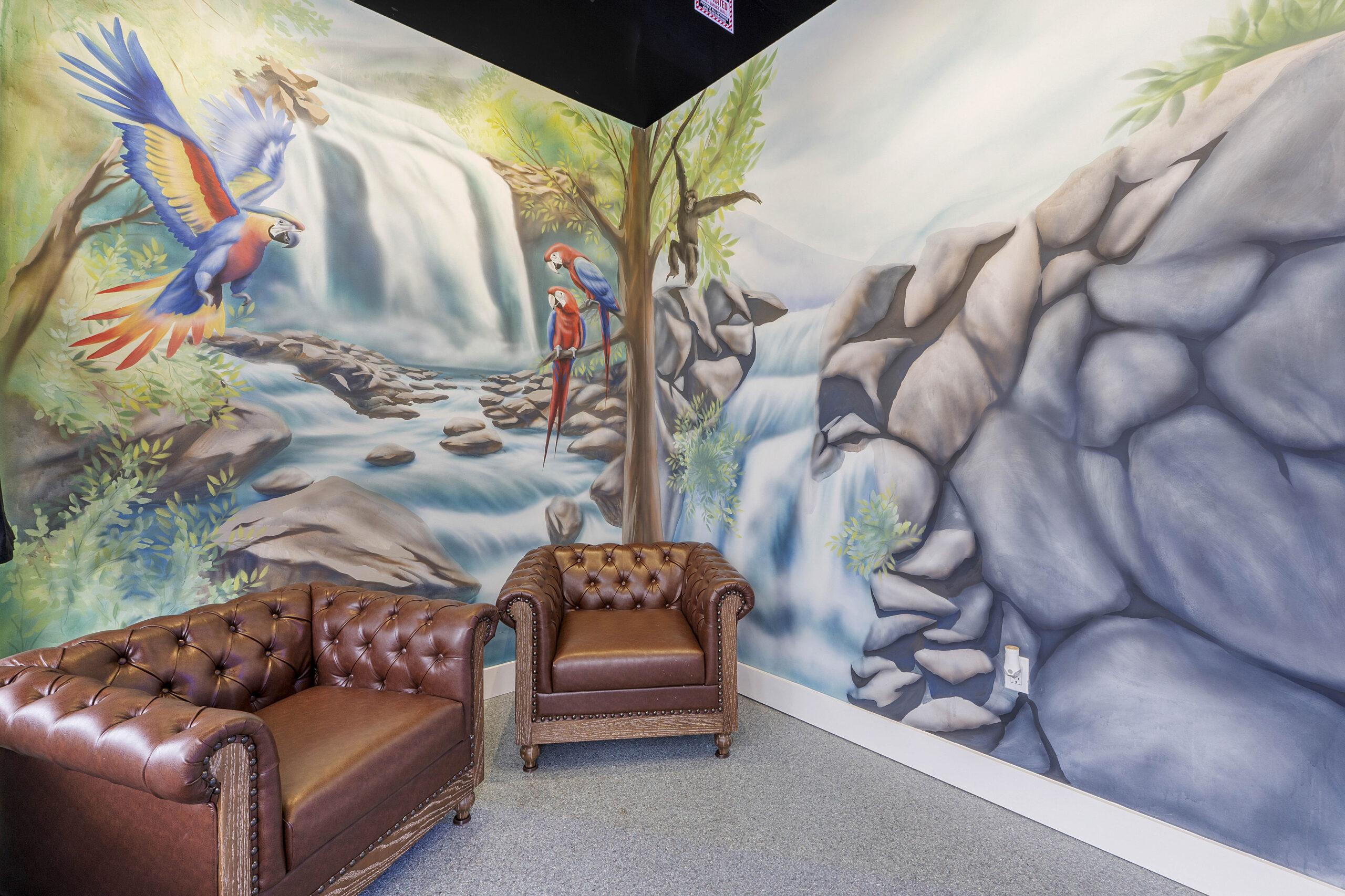 Lounge area inside Boca Tanning Club's Boynton Beach salon