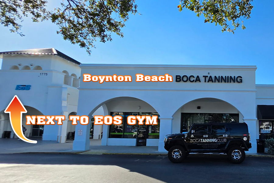 Boca Tanning Club's Boynton Beach storefront, next to EOS Gym