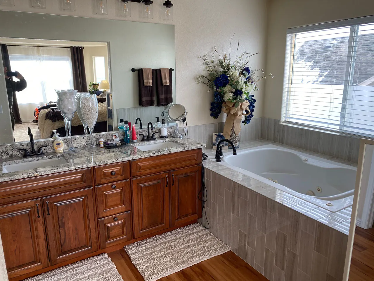 Primary bathroom with jetted soaking tub