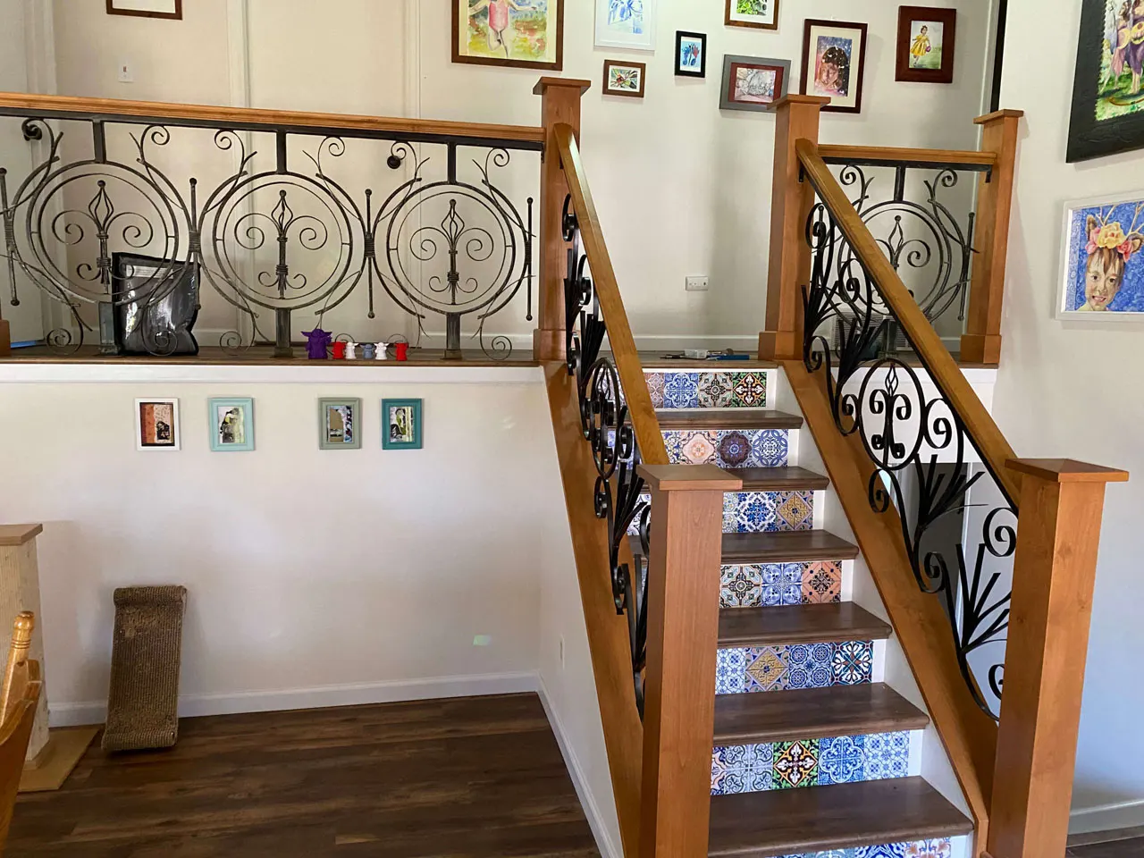 Home exterior with new deck staircase addition