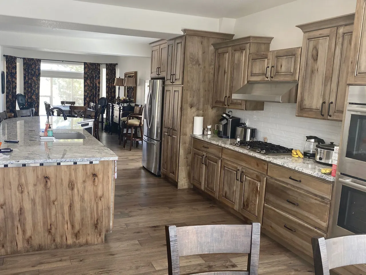 Open kitchen with view through to dining area
