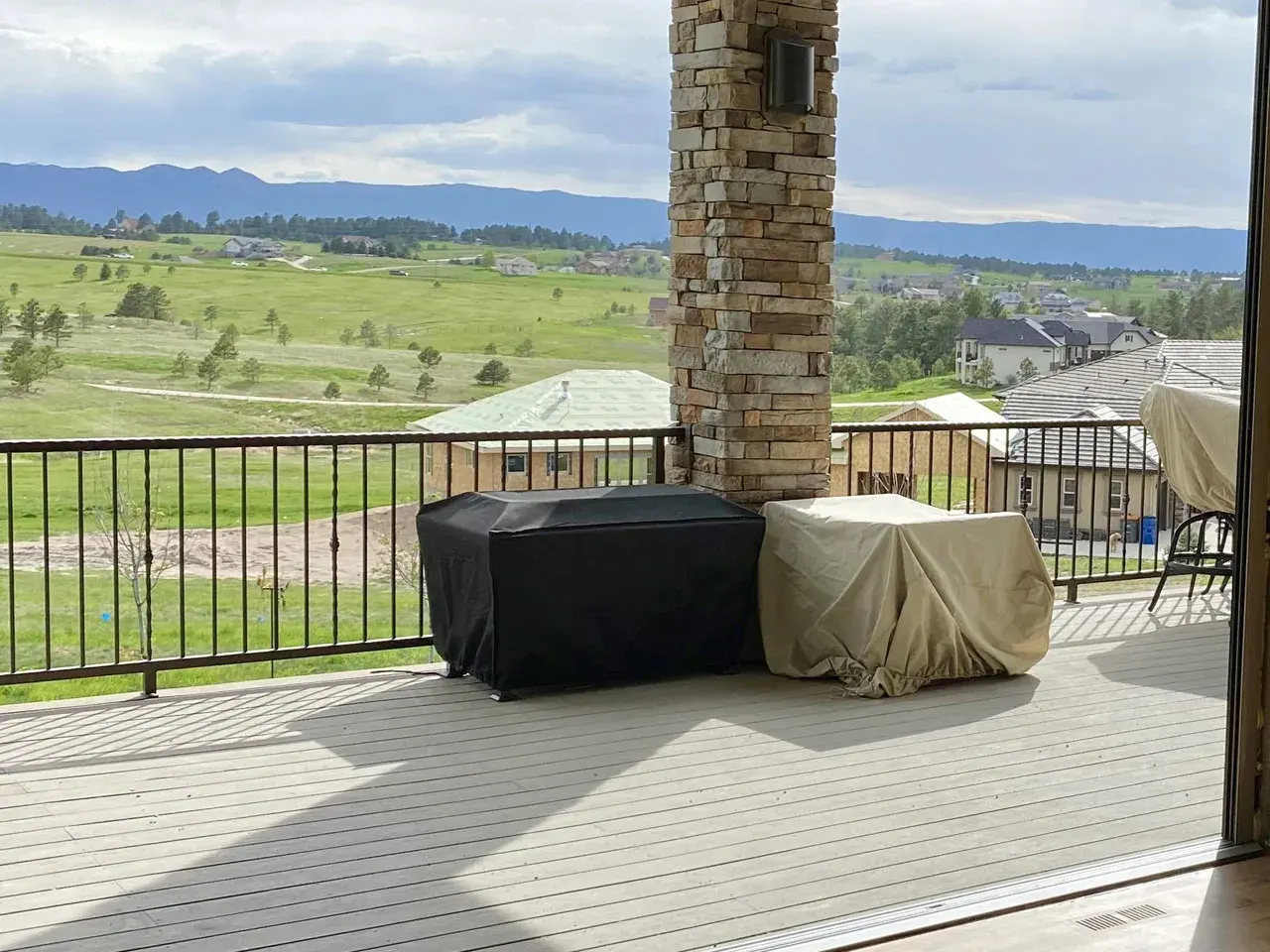 Mountain view deck seen from the great room