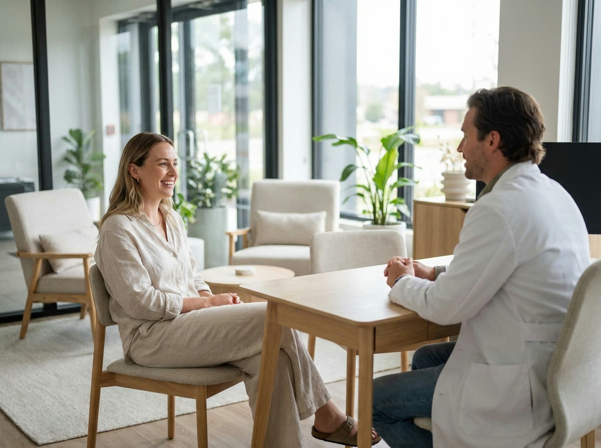 Patient consulting with a healthcare professional about recovery options