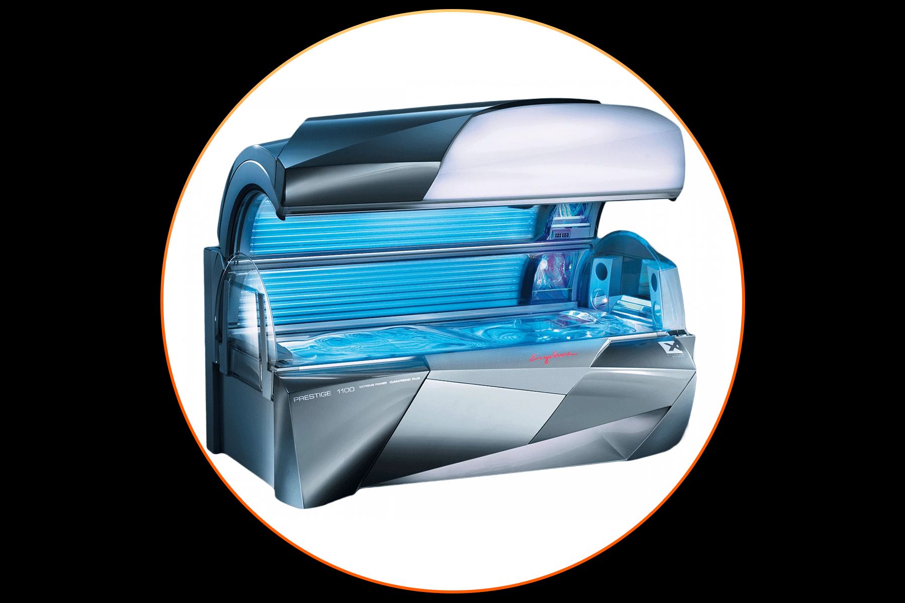 Laydown UV tanning bed available at Boca Tanning Club's Weston salon