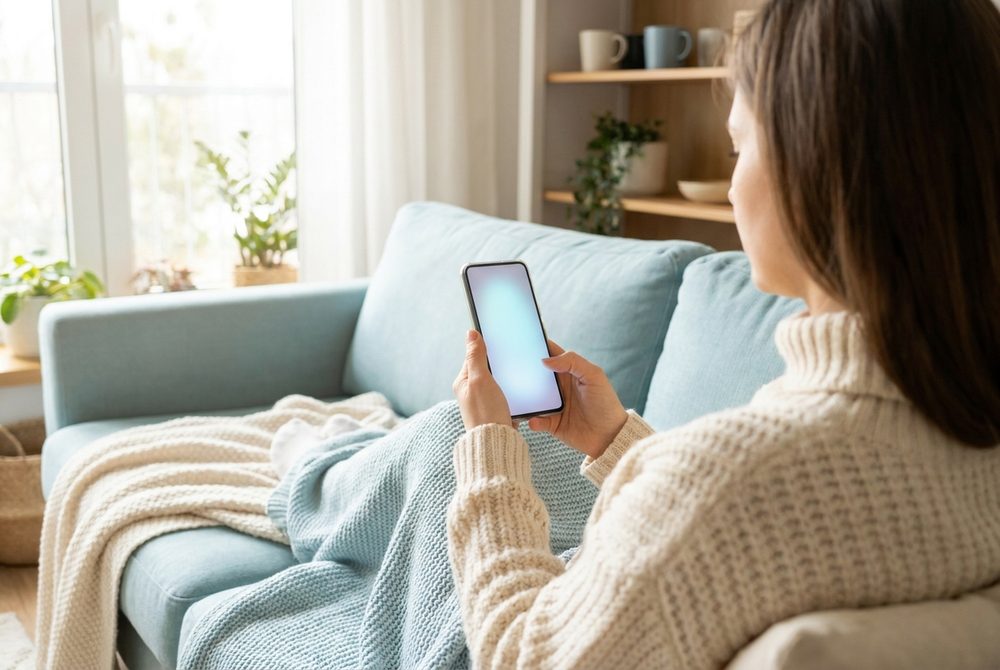 Requesting an appointment from home on a phone