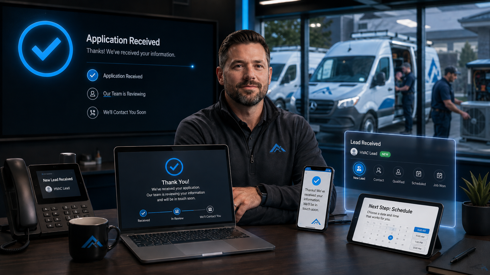 Ad Boost HVAC application received confirmation and next steps overview