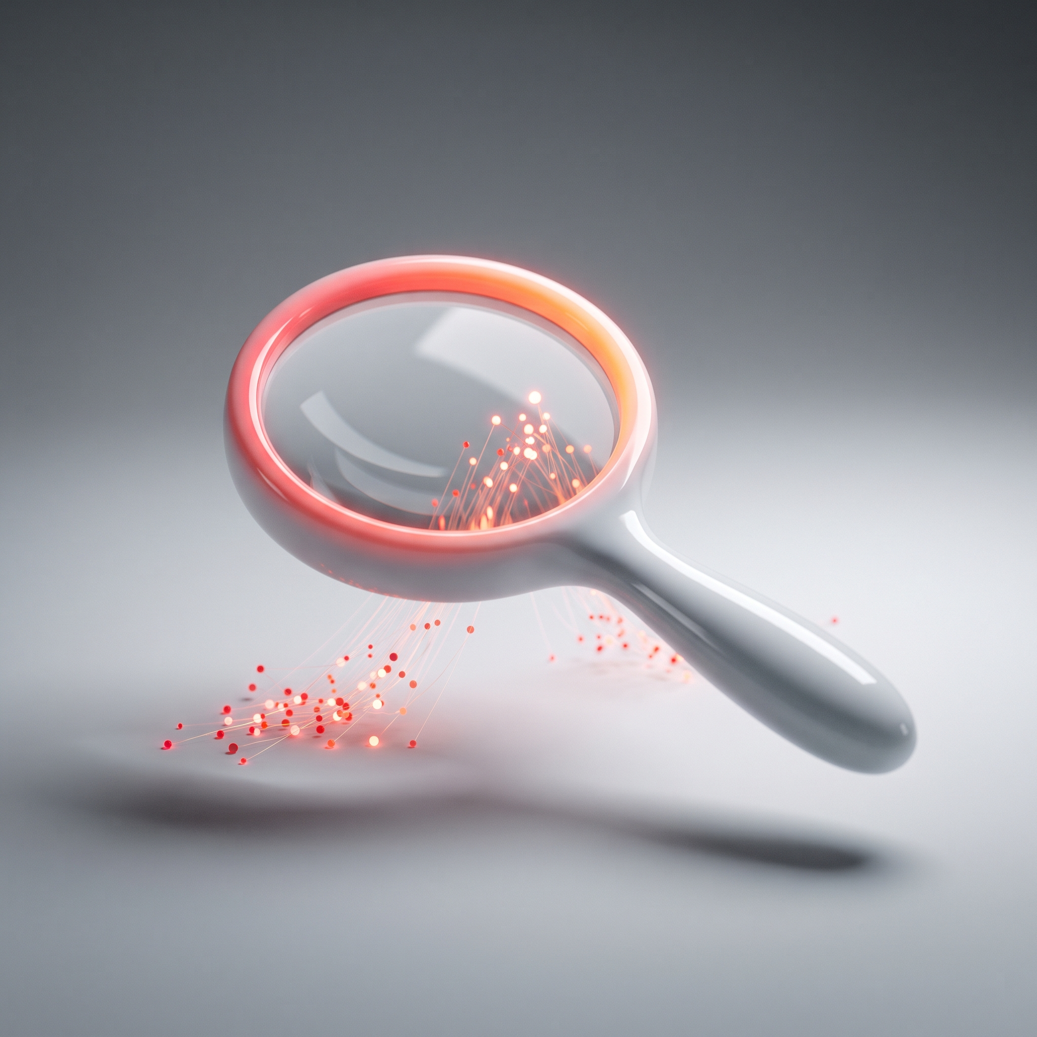 Magnifying glass spotting a rising health data pattern