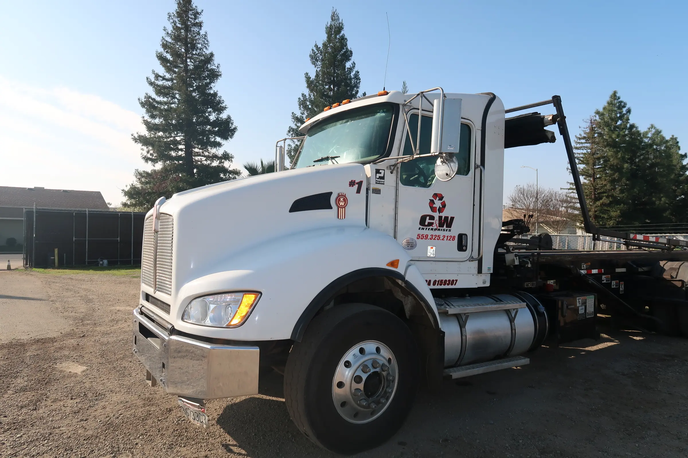 C&W roll-off truck front view
