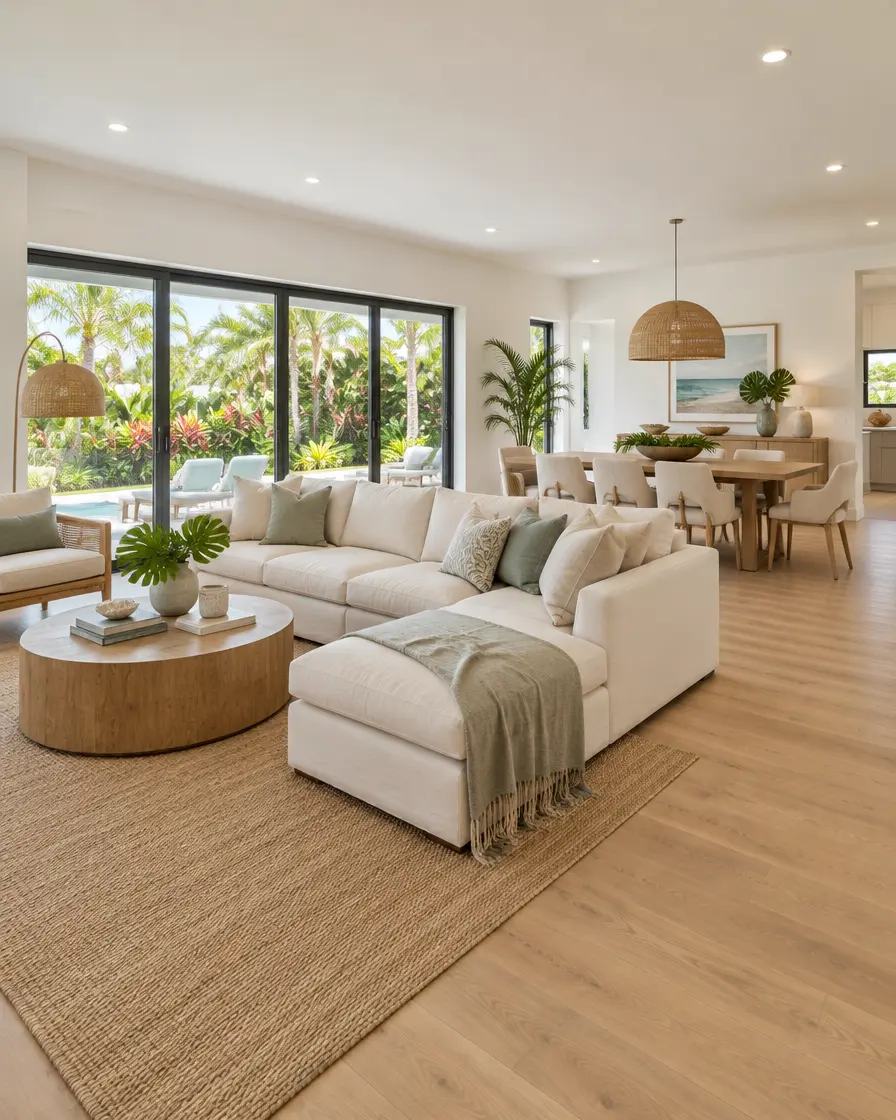 Open living space after an interior renovation